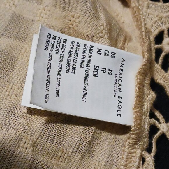 NEW American Eagle Flowy Side-Tie Cotton‎ Tank Top in Keep It Neutral/Tan Size S - Picture 13 of 16